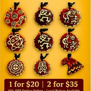 Handcrafted Brown and Cream Pendants